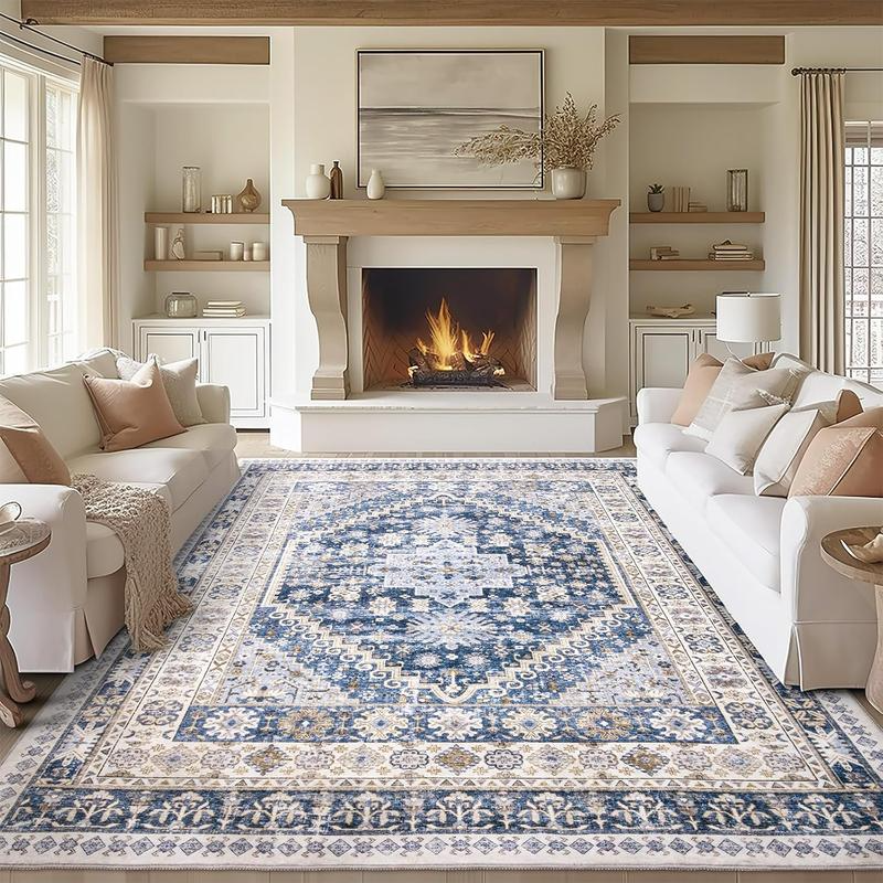 Geometric Indoor Area Rug – Soft Machine Washable Carpet, Non-Slip & Stain-Resistant Floor Mat for Living Room, Bedroom & Home Decor