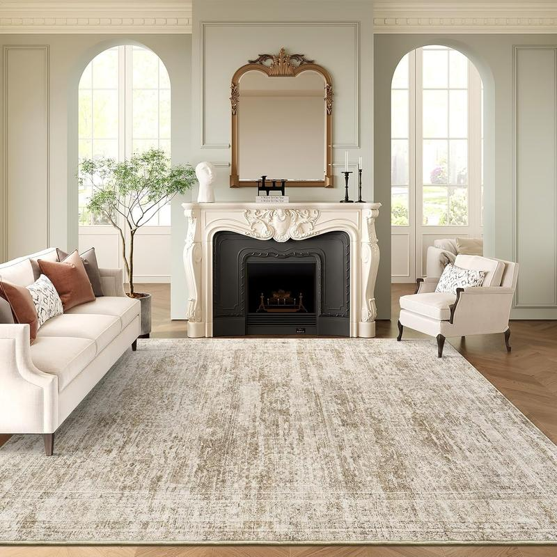 Geometric Indoor Area Rug – Soft Machine Washable Carpet, Non-Slip & Stain-Resistant Floor Mat for Living Room, Bedroom & Home Decor
