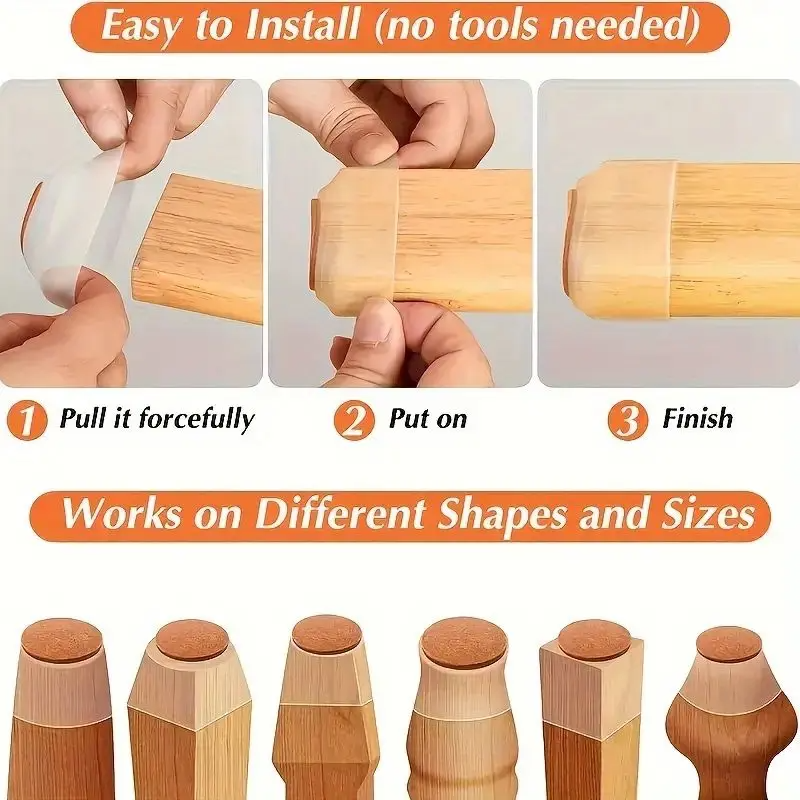 Stretchable Silicone Furniture Leg Protectors with Felt Pads – Anti-Scratch Floor Protectors for Chairs, Tables & Hardwood Floors