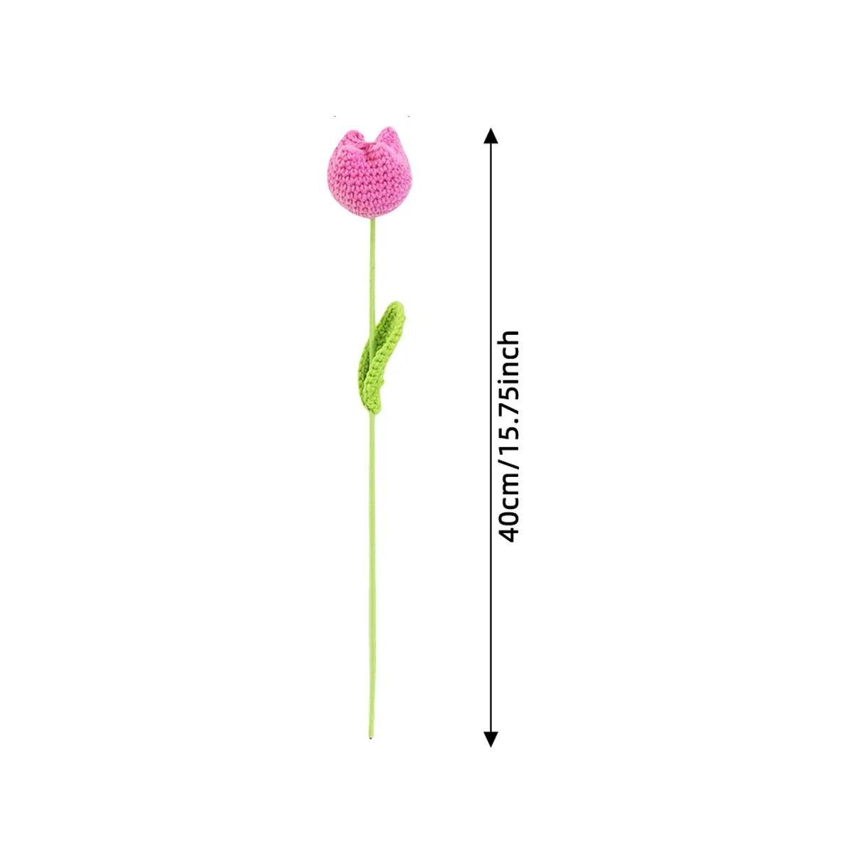 10/20/30Pcs Crochet Tulips without Vase, Mother's Day Gift, Artificial Flower Bouquet, Decorative Flowers, Graduation Gift, Valentine's Day Gift, Room Decor for Girls, Fall Room Decor, Funky Room Decor, Birthday Gift
