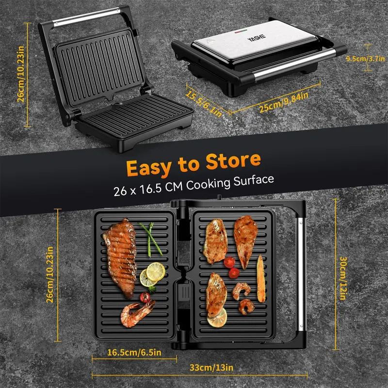 Make Breakfast in Minutes – 1200W Electric Sandwich Maker with Non-Stick Plates for Quick, Delicious Meals at Home