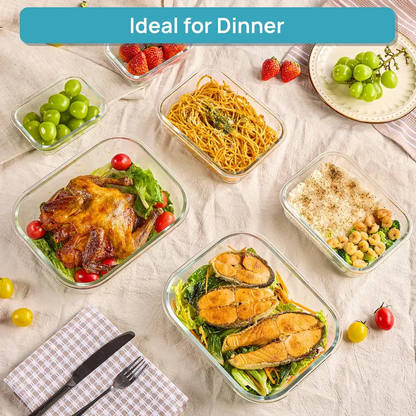BIG SAVINGS, LIMITEDTIME!!18-Pack GlassFood StorageContainers withAirtight Lids -Stackable Meal PrepSet for KitchenOrganization, Lunch,Oven, Microwave &Freezer Safe