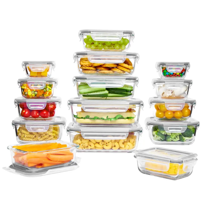 BIG SAVINGS, LIMITEDTIME!!18-Pack GlassFood StorageContainers withAirtight Lids -Stackable Meal PrepSet for KitchenOrganization, Lunch,Oven, Microwave &Freezer Safe