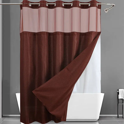 Upgrade Your Bathroom with a Waffle Weave Shower Curtain – Waterproof Double-Layer Design with Snap-In Washable Liner, 72" x 75"
