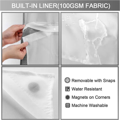 Upgrade Your Bathroom with a Waffle Weave Shower Curtain – Waterproof Double-Layer Design with Snap-In Washable Liner, 72" x 75"