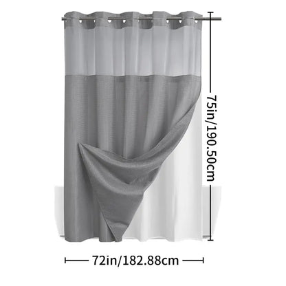 Upgrade Your Bathroom with a Waffle Weave Shower Curtain – Waterproof Double-Layer Design with Snap-In Washable Liner, 72" x 75"
