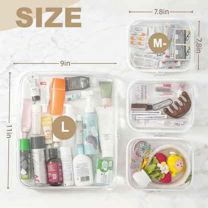 Clear Zipper Storage Organizer – Transparent Hard Shell Travel Case for Makeup, Toys, Tools & Everyday Essentials