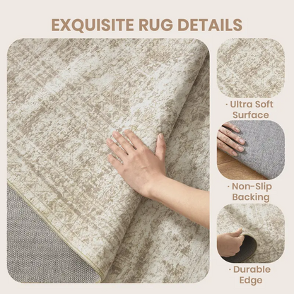 Geometric Indoor Area Rug – Soft Machine Washable Carpet, Non-Slip & Stain-Resistant Floor Mat for Living Room, Bedroom & Home Decor