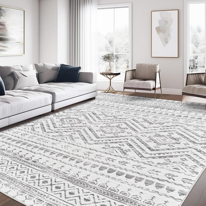 Geometric Indoor Area Rug – Soft Machine Washable Carpet, Non-Slip & Stain-Resistant Floor Mat for Living Room, Bedroom & Home Decor