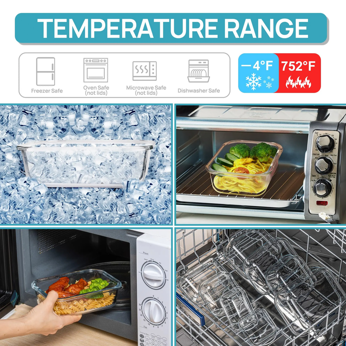 BIG SAVINGS, LIMITEDTIME!!18-Pack GlassFood StorageContainers withAirtight Lids -Stackable Meal PrepSet for KitchenOrganization, Lunch,Oven, Microwave &Freezer Safe