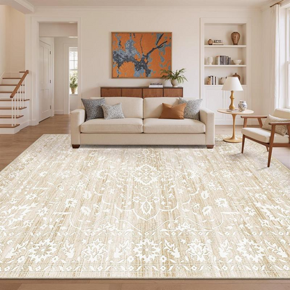 Geometric Indoor Area Rug – Soft Machine Washable Carpet, Non-Slip & Stain-Resistant Floor Mat for Living Room, Bedroom & Home Decor
