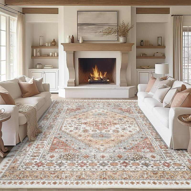 Geometric Indoor Area Rug – Soft Machine Washable Carpet, Non-Slip & Stain-Resistant Floor Mat for Living Room, Bedroom & Home Decor