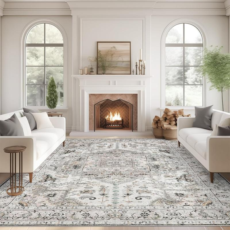 Geometric Indoor Area Rug – Soft Machine Washable Carpet, Non-Slip & Stain-Resistant Floor Mat for Living Room, Bedroom & Home Decor