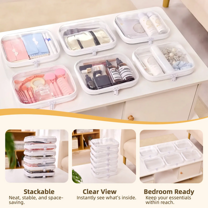 Clear Zipper Storage Organizer – Transparent Hard Shell Travel Case for Makeup, Toys, Tools & Everyday Essentials
