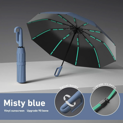 Automatic Folding Umbrella, 1 Count/60pcs Portable Rain Umbrella with Loop Buckle, Windproof & Waterproof Umbrella for Men & Women