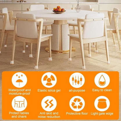 Stretchable Silicone Furniture Leg Protectors with Felt Pads – Anti-Scratch Floor Protectors for Chairs, Tables & Hardwood Floors
