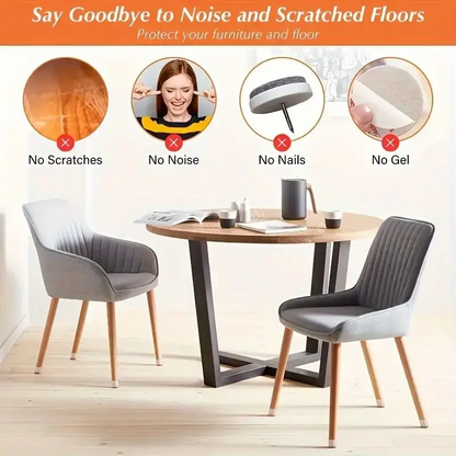 Stretchable Silicone Furniture Leg Protectors with Felt Pads – Anti-Scratch Floor Protectors for Chairs, Tables & Hardwood Floors