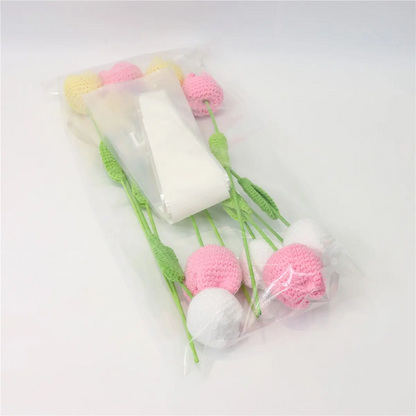 10/20/30Pcs Crochet Tulips without Vase, Mother's Day Gift, Artificial Flower Bouquet, Decorative Flowers, Graduation Gift, Valentine's Day Gift, Room Decor for Girls, Fall Room Decor, Funky Room Decor, Birthday Gift