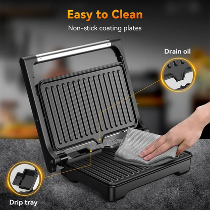 Make Breakfast in Minutes – 1200W Electric Sandwich Maker with Non-Stick Plates for Quick, Delicious Meals at Home