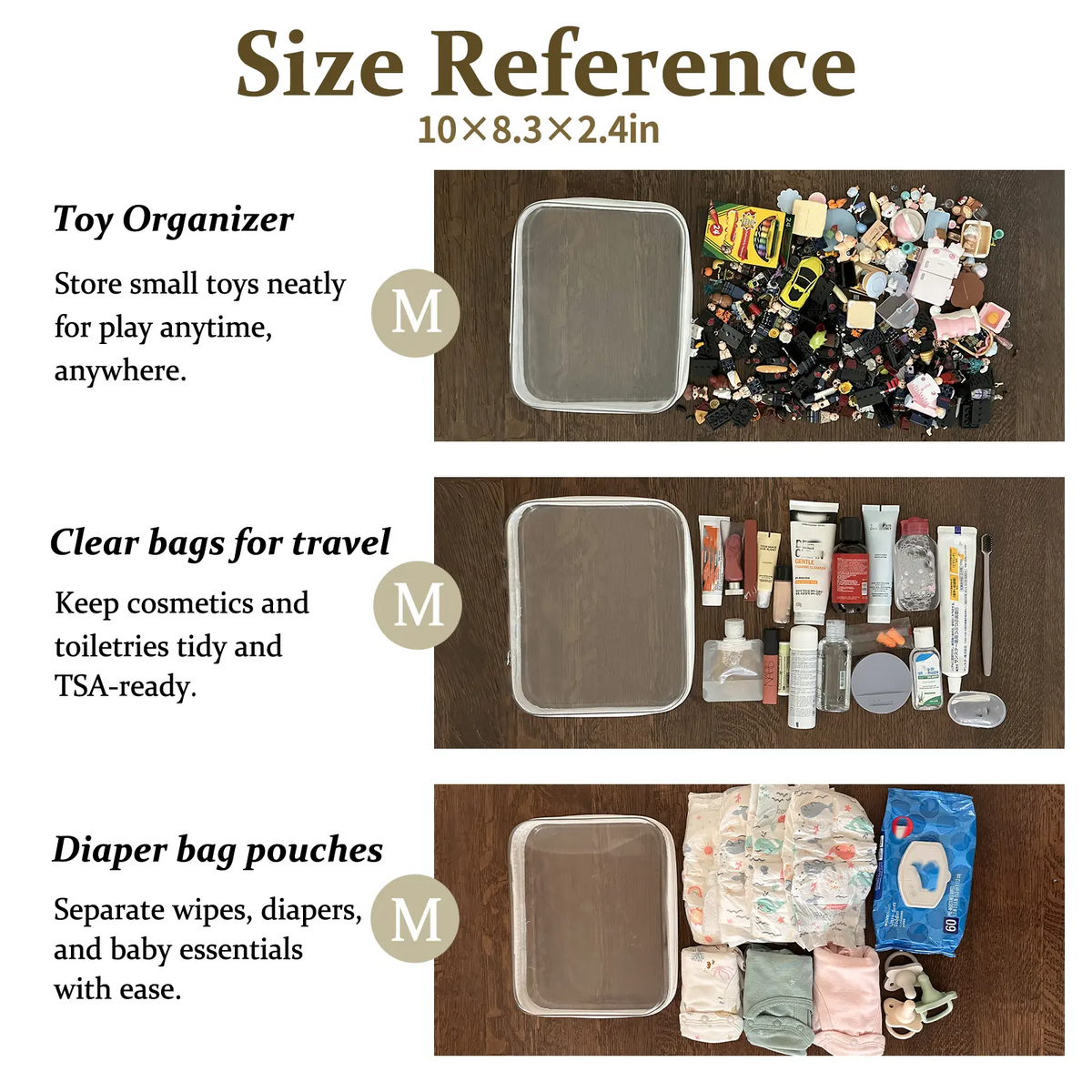 Clear Zipper Storage Organizer – Transparent Hard Shell Travel Case for Makeup, Toys, Tools & Everyday Essentials