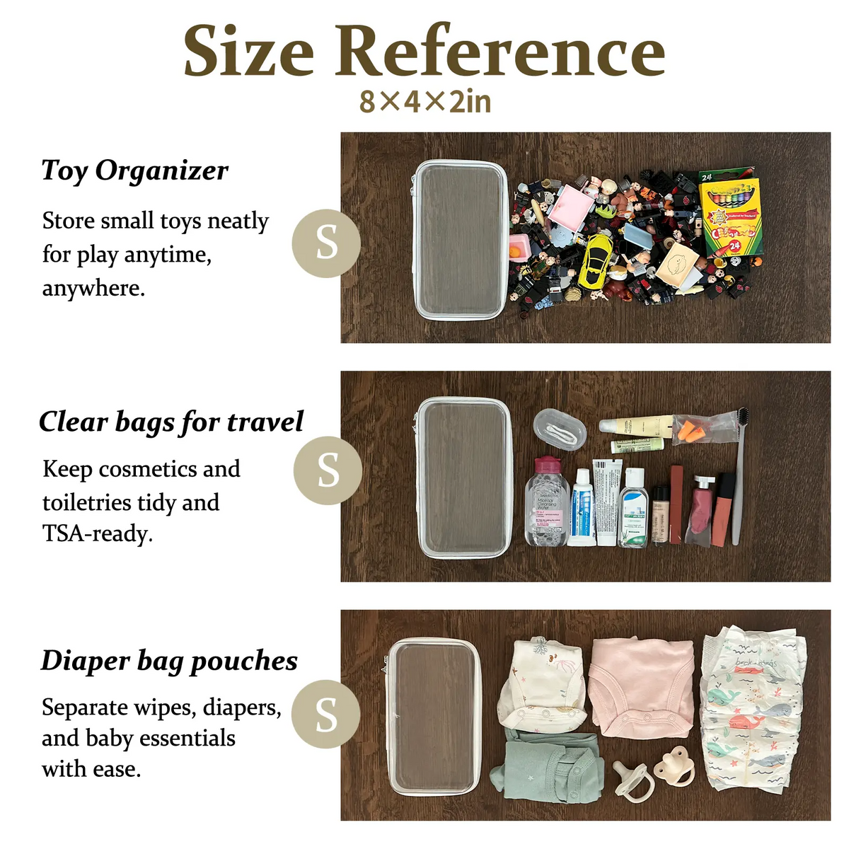 Clear Zipper Storage Organizer – Transparent Hard Shell Travel Case for Makeup, Toys, Tools & Everyday Essentials
